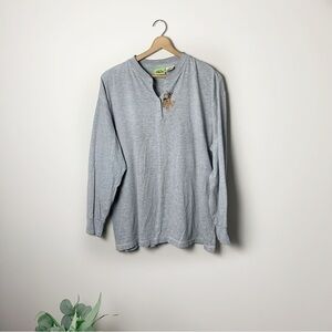 [Vintage] Scooby Doo Gray Embroidered Henley Long Sleeve Top